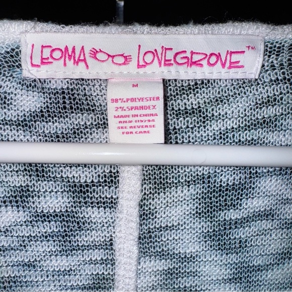 Leoma Lovegrove Cardigan Medium Colorful Abstract Print Open Front Sheer - Picture 5 of 6